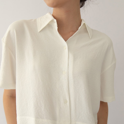 Tristan Cropped Blouse White